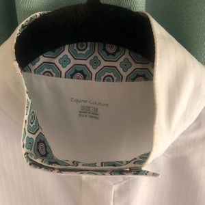 Equine Coutour Size Medium Short Sleeve Huntseat Shirt. Vented Underarms